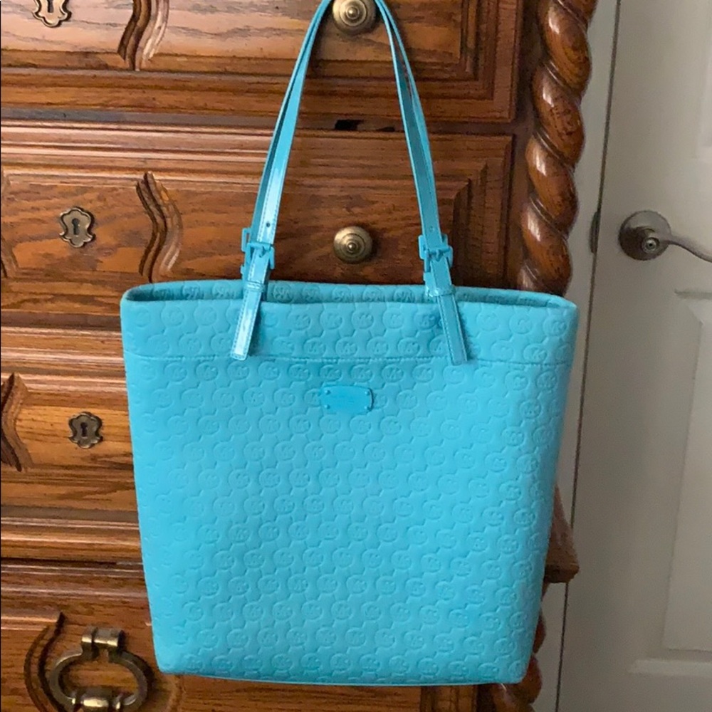 EUC Michael Kors Turqouise Tote Bag